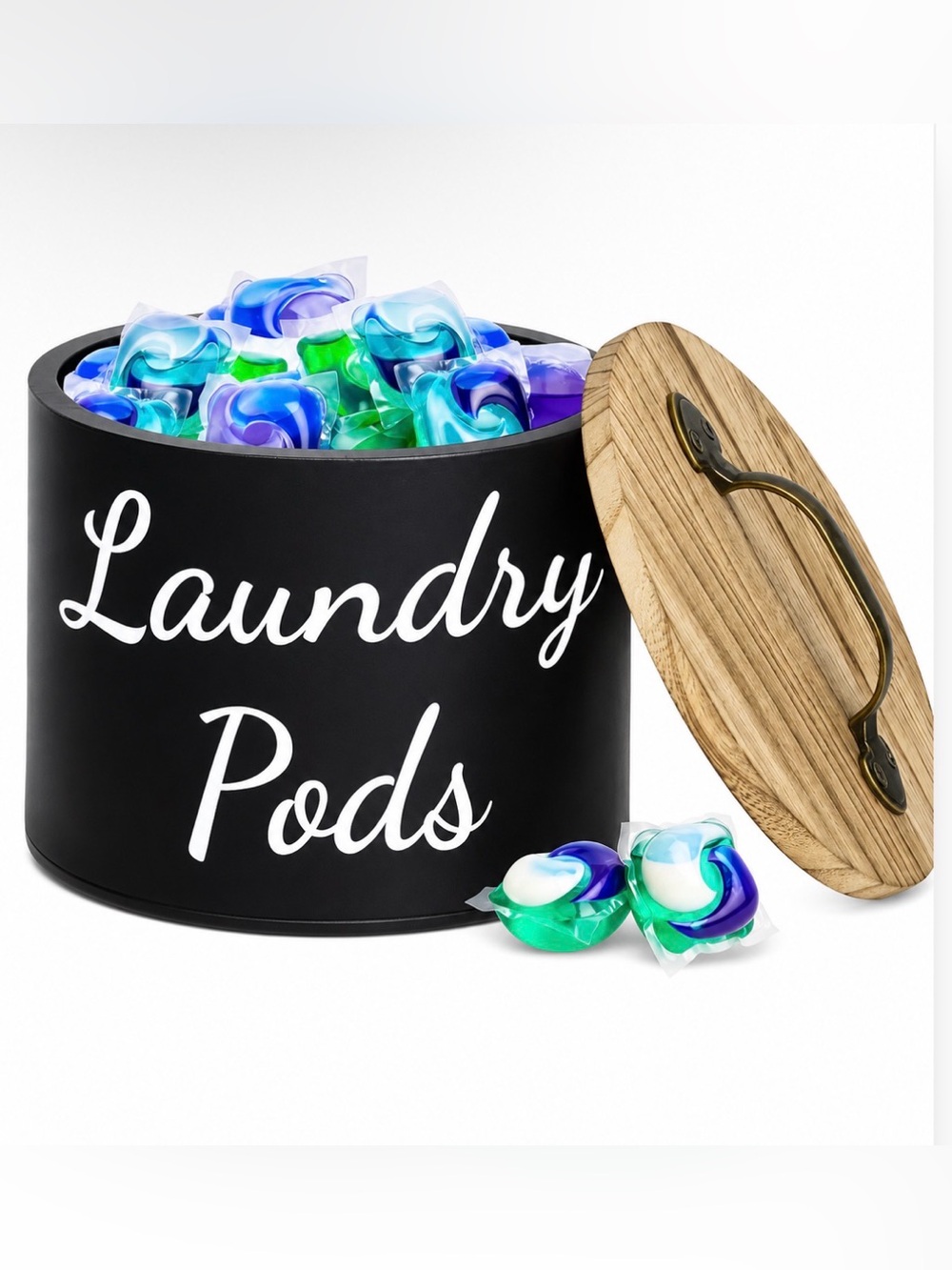 Farmhouse Wooden Laundry Pod Container- Like New